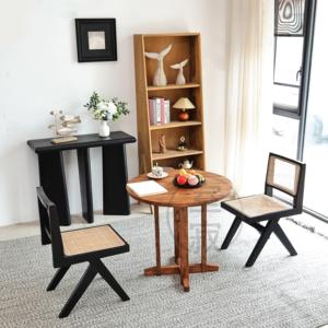 โต๊ะอาหารไม้เนื้อแข็งทรงกลมขนาดเล็ก ซีรีส์ นากาจิมะ จอร์จ สไตล์ วาบิ ซาบิ สำหรับบ้าน คาเฟ่ ห้องอาหาร โต๊ะวินเทจ - Product Image 1