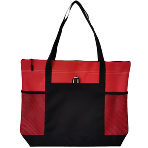 Bolsa de tela Oxford de gran venta con cremallera, bolsa de mano personalizada para mujer con logo impreso personalizado, bolsa de compras. - Product Image 5