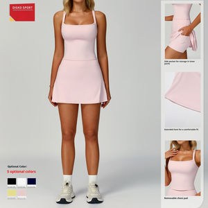 女式两件套泡菜裙套装-内置短裤高尔夫帕德尔泡菜服装-弹力运动网球短裙 - Product Image 3