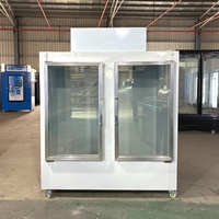Vitrine Réfrigérée Verticale à Porte Vitrée pour Glace, Congélateur Commercial avec Ventilation Forçée, Contrôle Numérique Anti-Givre