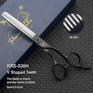 Shenqishi nhiều kích thước màu đen chuyên nghiệp cắt tóc kéo VG10 thép cắt kéo v-loại mỏng kéo - Product Image 5