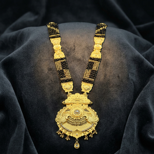 Wholesale 24K Micro Gold Forming AD Stone Mangalsutra with Big Pendant, Traditional Wedding Jewelry, Bridal AD Stone Mangalsutra - Product Image 3