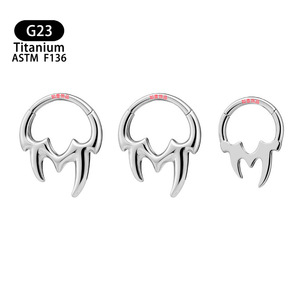 Anneau de nez en titane G23 avec pointe, 8 mm, épaisseur 1,2 mm, pour piercing de septum - Product Image 5