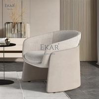 Chaise de loisirs moderne en cuir et tissu au design créatif Meubles de salle à manger Salon Bar extérieur Relaxation contemporaine en bois