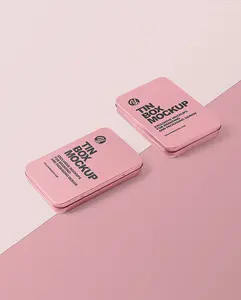 Emboss logo packaging band aid small pink slide tin empty lip balm solid perfume tin container pharmacy pills sliding tin box