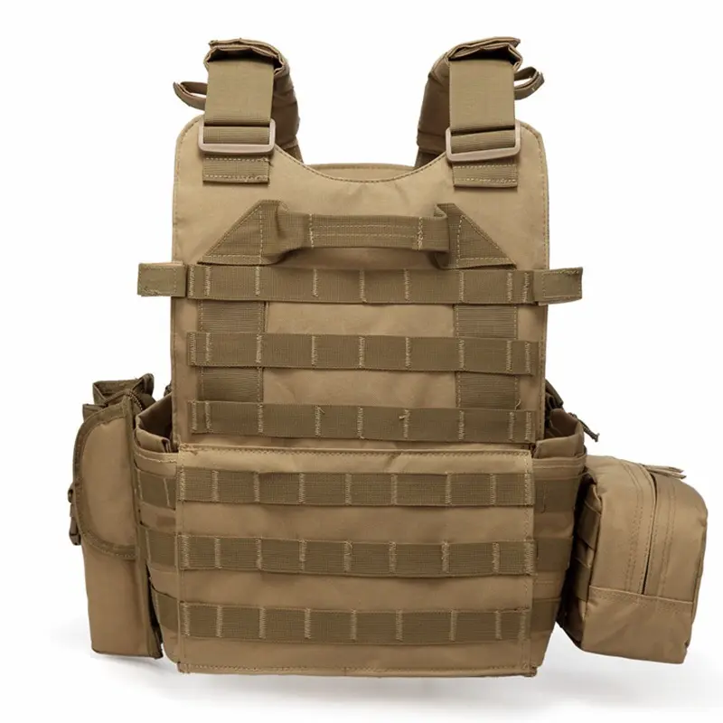 Estoque Chegada Outdoor MOLLE Sistema Vest Liberação Rápida Tactical Proteção Combinação OD Placa Transportadora Vest