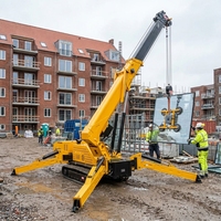 Mini Guindaste Aranha de 5 Toneladas e 19m, Guindaste de Esteira Potente de Tamanho Compacto para Manutenção Interna e Construção de Shopping Centers