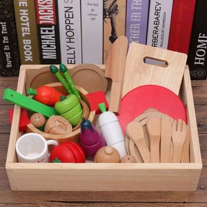 Juego de Juguetes de Madera para Cortar Frutas y Verduras, Juego de Imitación para la Educación Temprana, Comida de Juguete para Niños - Product Image 4