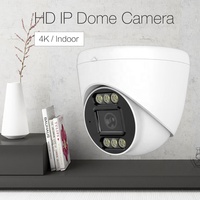 Caméra dôme IP PoE Vision nocturne couleur 4K 8MP caméra de vidéosurveillance de sécurité réseau numérique capteur de mouvement Audio maison intérieur utilisant