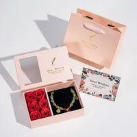 Boîte cadeau rigide élégante pour fleurs de bébé, Saint-Valentin, bijoux et roses éternelles