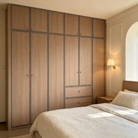 Armoire de rangement modulaire sur mesure pour toute la maison, portable, moderne, en bois de noyer, avec grande capacité, du sol au plafond, pour chambre à coucher