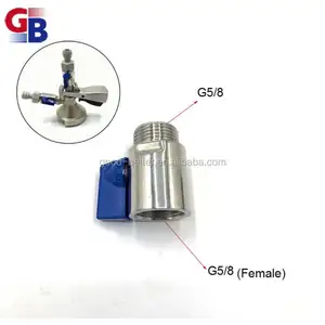 GB8101039 Hot selling beer keg coupler adapter ball valve can fit A/G/S/D/F/ keg coupler