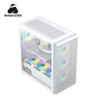 Boîtier d'ordinateur AntarcChill Factory Full Tower, flux d'air élevé, façade en mesh, verre trempé, compatible E-ATX, prêt pour radiateur 360 mm