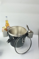 7.2L grande capacité seaux à glace boissons baignoires pinces en acier inoxydable Double paroi isolé sous vide avec couvercle