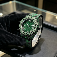 Montre mécanique automatique de luxe pour homme, cristal saphir, aiguilles entièrement serties de diamants VVS Moissanite, bracelet en acier inoxydable, style Hip Hop