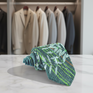 Corbata plisada estampada de poliéster a la moda para hombre, diseña tu propia corbata - Product Image 4