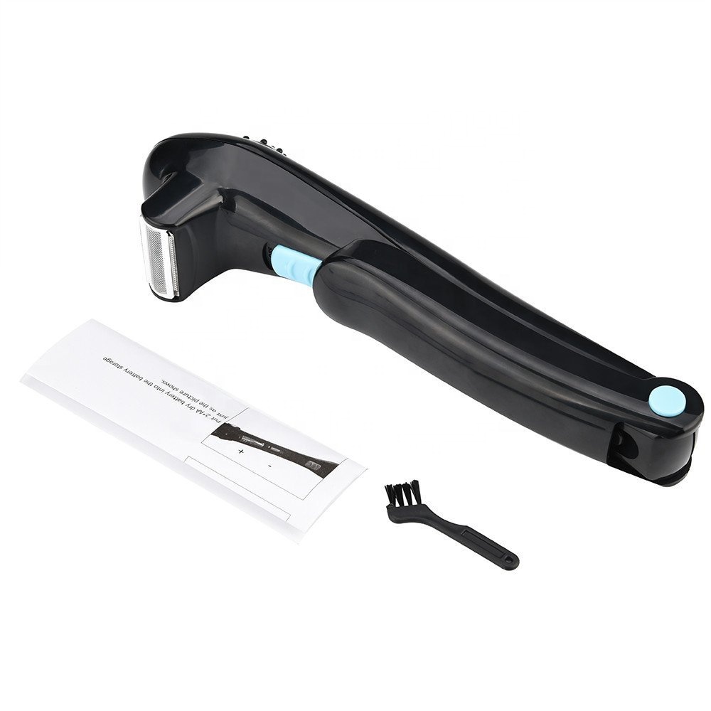 Hair Removal Appliances 2 dry manual batteries Foldable High quality Painlessly Function Black Back Hair Shaver