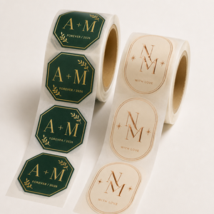 Étiquette autocollante personnalisée en feuille d'or pour mariage, adhésif imperméable pour boîtes cadeaux, papier mat avec impression de logo en lettres - Product Image 2
