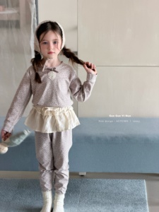 Pyjama enfant en coton, 95,5 % coton, 4,5 % élasthanne, doux, extensible, manches longues, ensemble de pyjama, OEM, RTS, disponible en gros - Product Image 1