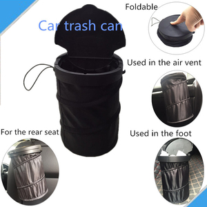 Sac de rangement de déchets de voiture, conteneur en plastique, pliable, noir, avec couvercle, personnalisable, logo, 50 unités - Product Image 2