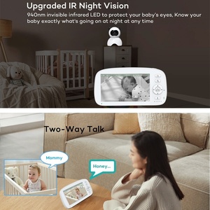 Écran de 5 pouces batterie de 5000mAh, détection du son, Innovation de conversation bidirectionnelle, Babyphone sans fil, vidéo HD intelligente, moniteur de caméra pour bébé - Product Image 3