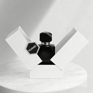 Boîte à parfum de luxe à double porte en papier blanc mat haut de gamme, design imprimé, boîte cadeau personnalisée - Product Image 1