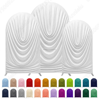 Housse de toile de fond pour arche de mariage ANNIELU, plissée 3D, en Spandex et Polyester, pré-plissée, infroissable, pour la décoration de scène de fête