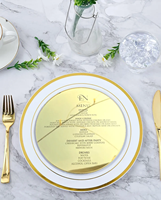 Menu de mariage personnalisé en acrylique miroir gravé or ou argent, rectangulaire, en plexiglas, pour la décoration de table de mariage et d'événements