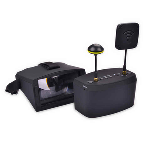แว่นตา FPV DMKR <span class=keywords><strong>Mini</strong></span> 800D ขนาด 5 นิ้ว 40 ช่องสัญญาณ 5.8GHz พร้อม DVR ในตัว ความละเอียด 800x480 วัสดุ ABS ระบบ Diversity ชุดหูฟังวิดีโอพร้อมแบตเตอรี่ สำหรับโดรนแข่ง RC - Product Image 1