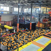 Trampoline Commercial, Équipement de Parc de Trampolines Intérieur, Parc de Trampolines Bungee pour Enfants et Adultes
