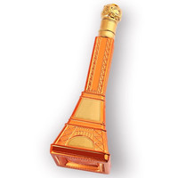 Bouteilles en verre vides de haute qualité électro-plaquées de 500 ml en forme de tour Eiffel, bouteilles de vodka, de gin, de whisky, vente en gros