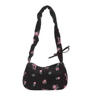 Sac messager multifonctionnel en PU imperméable et durable pour femme, motif fraise mignon, petit format carré, fermeture éclair, collection automne