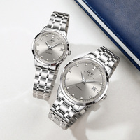 Montres automatiques de luxe pour couple I&W Carnival - Ensemble pour lui et pour elle, cadran de haute qualité de 41 mm, bracelet de 20 mm, aiguilles en diamant, acier inoxydable 316L