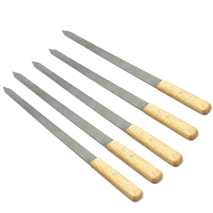 Brochettes Kabob en métal plat manche en bois brochettes de barbecue bâtons de <span class=keywords><strong>brochette</strong></span> de viande turque pour les accessoires de barbecue en plein air - Product Image 1