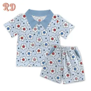 RD Sommer Neues Design Kinderbekleidung Jungen Kurzarm Shorts zweiteilig Karikatur bedruckter Freizeitanzug