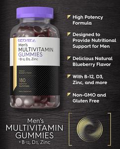 Vegetarian Natural Men 'S Multivitamin Permen Suplemen Pelangsing dengan Vitamin B12,D3,Zinc - Product Image 2