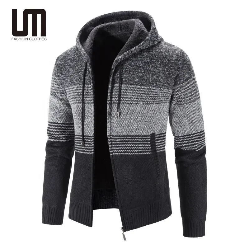 Liu Ming automne hiver 2024 nouveaux produits hommes vêtements épais à capuche Cardigan grande taille manteau mode pull