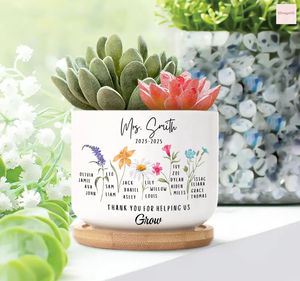Pot de fleur en céramique personnalisé jardinière de mois de naissance pour <span class=keywords><strong>grand</strong></span>-<span class=keywords><strong>mère</strong></span> <span class=keywords><strong>cadeau</strong></span> de fête des mères - Product Image 6