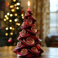 Ensemble de 4 bougies décoratives pour arbre de Noël, mini bougies parfumées pour la cheminée, décoration de la maison, fournitures de fêtes