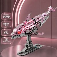 Ensemble de blocs de construction mécaniques personnalisés OEM style MOC, Dauphin rose, Jouets pour enfants, Modèle technique STEM avec lumières, Présentoir à marque privée