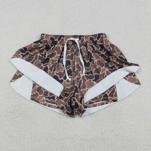 กางเกงขาสั้นลายพรางสีน้ำตาลสำหรับแม่และลูก สไตล์สปอร์ต - Product Image 3
