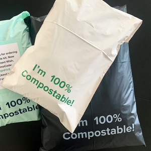 Custom large biodegradable shipping parcel postage packaging 100% home compostable poly mailer plastic courier mailing bag