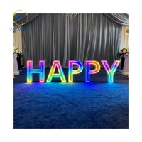 Lettre lumineuse géante LED en acier métallique pour événements extérieurs, anniversaires, mariage, fête, chiffres 0-9, enseigne électronique de 4 pieds