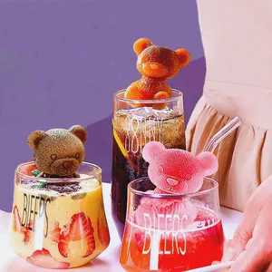 Groothandel ice maker melk thee-Dumo Bear Ice Cube Mold Voor Gezicht Diy Cartoon Melk Thee Ijs Siliconen Mallen Ice Maker Gereedschap