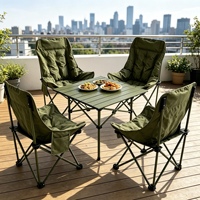 Silla Plegable Oxford Moderna, Portátil, Cómoda, con Respaldo Alto y Grueso, Ajustable en Cuatro Posiciones, para Jardín, Playa y Exteriores