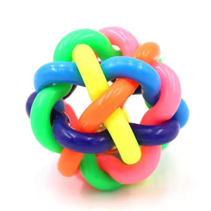 Juguetes para Masticar para Limpiar los Dientes de Mascotas en Varios Tamaños, Coloridas Pelotas de Goma en Forma de Arcoíris, Juguetes de Peluche para Perros - Product Image 6