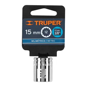 Truper 15mm Dado con 12 pinte 3/8 'quadrato 6 unità in scatole riciclate rigide lucide per spuntini e regali - Product Image 4