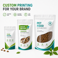 Sachet Doypack Écologique Recyclable pour Aliments pour Animaux avec Fermeture Éclair, Personnalisé, en PE Monocouche, pour Friandises et Croquettes pour Chiens