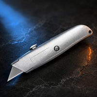 Échantillons Gratuits – Couteau Découpeur Robuste 18 mm en Alliage d'Aluminium Rétractable – Couteau Utilitaire Automatique à Bouton Poussoir