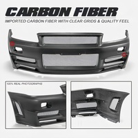 Pare-chocs avant en fibre de carbone de style NSM, adapté au kit de pare-chocs avant Nissan Skyline R34 GTT/GTR